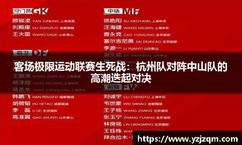 客场极限运动联赛生死战：杭州队对阵中山队的高潮迭起对决